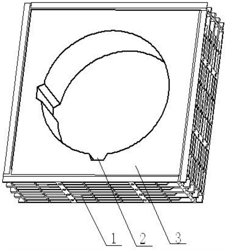 A super-high annular sand core positioning method