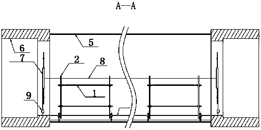 A method for precise positioning of the track of the trolley with the shaft entering the stern of the ship