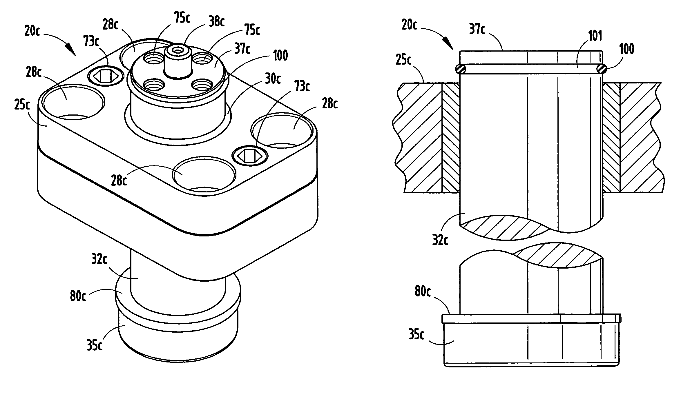 Guided keeper assembly and method for metal forming dies