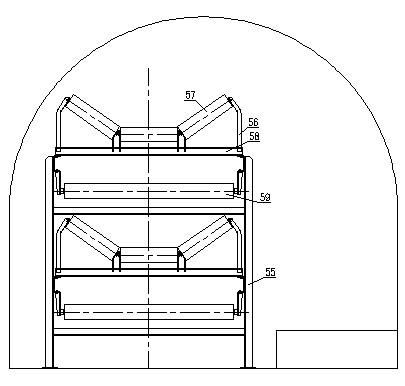 Double-layer double-conveying belt type conveyer for mine