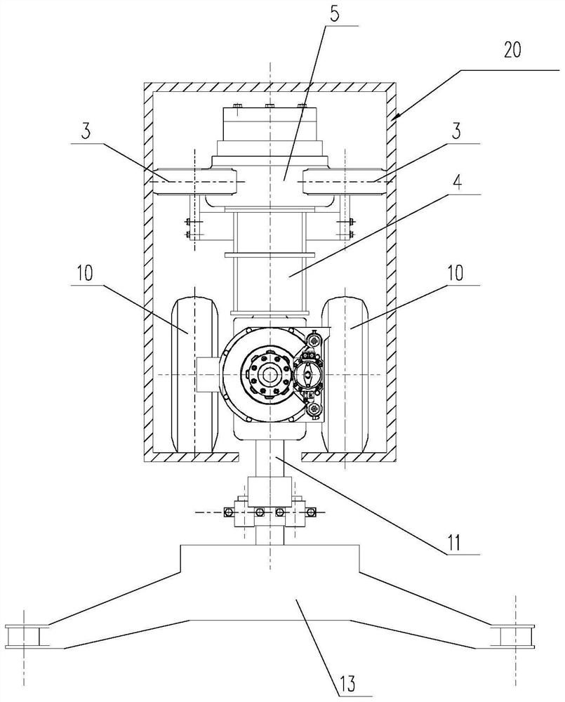 Suspension type monorail vehicle bogie and suspension type monorail train