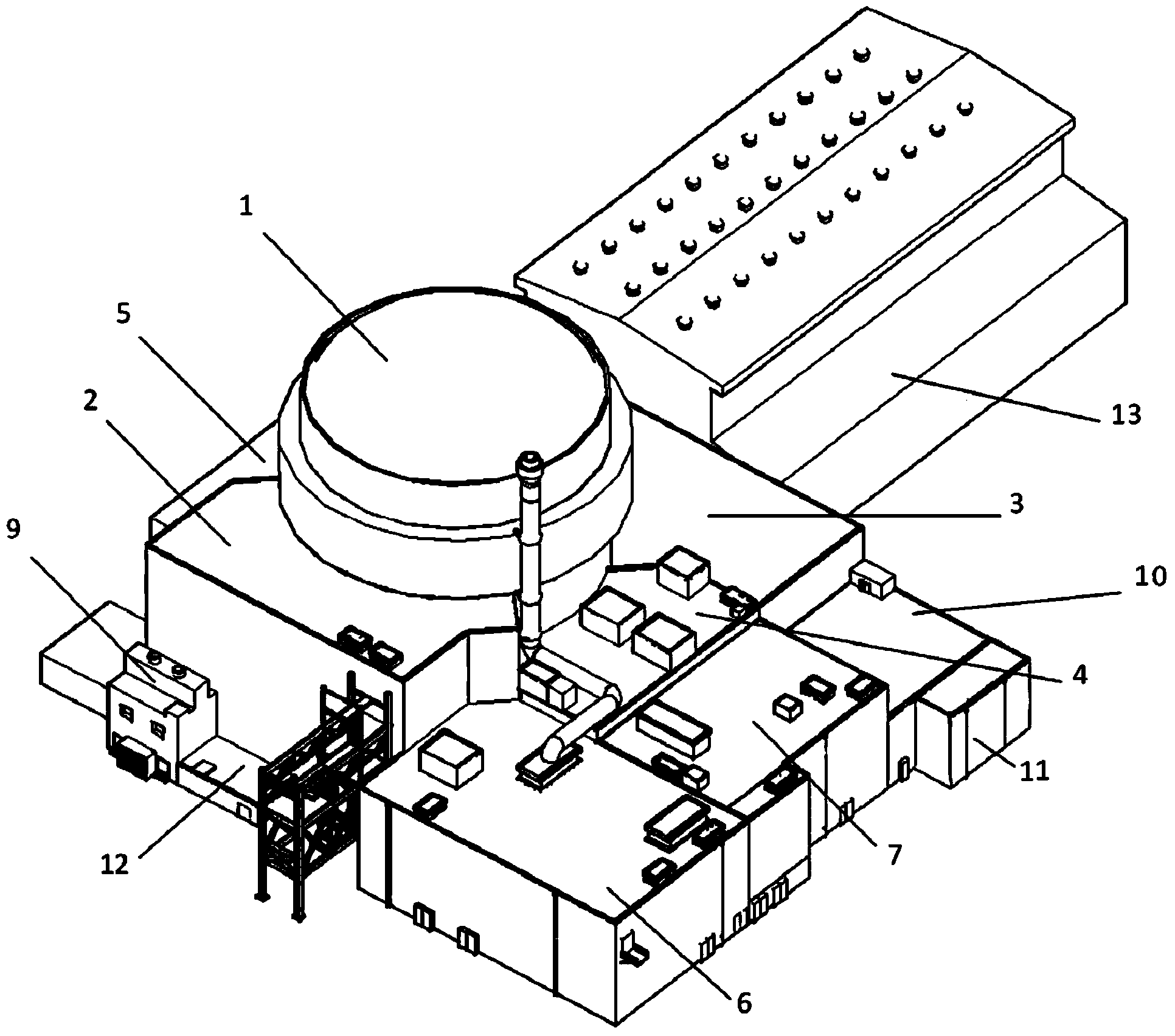Main machine hall group arrangement method of nuclear power plant