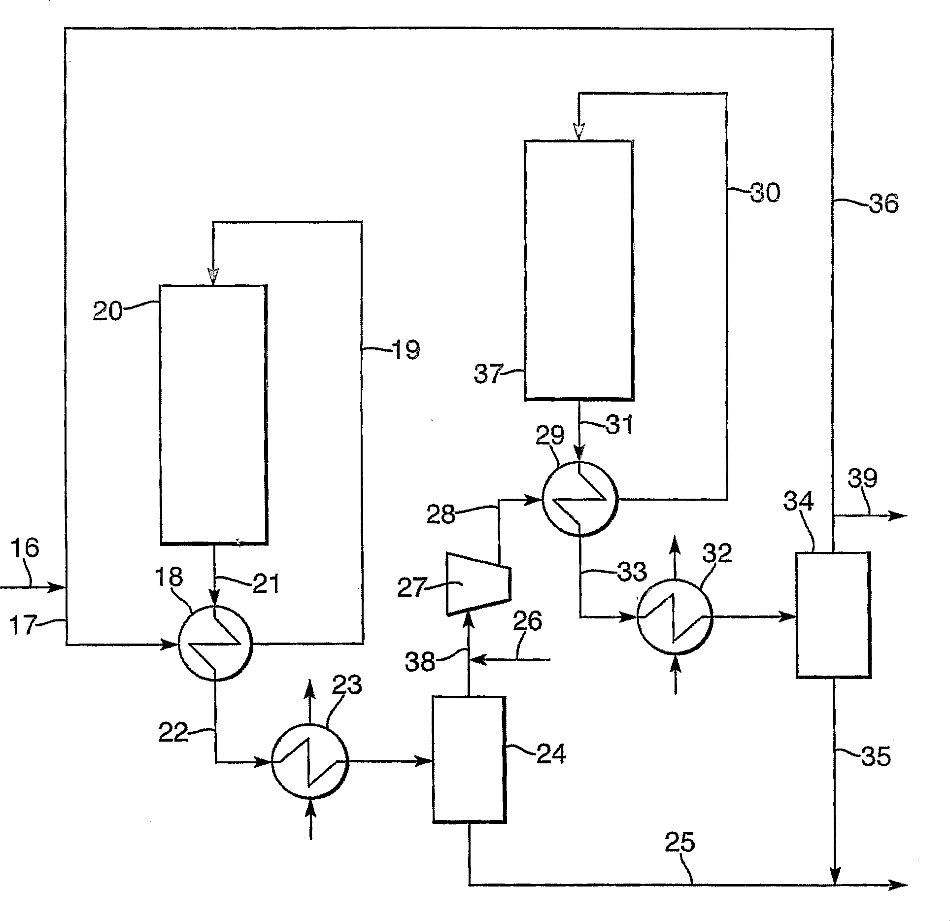 Process for gas phase reactions