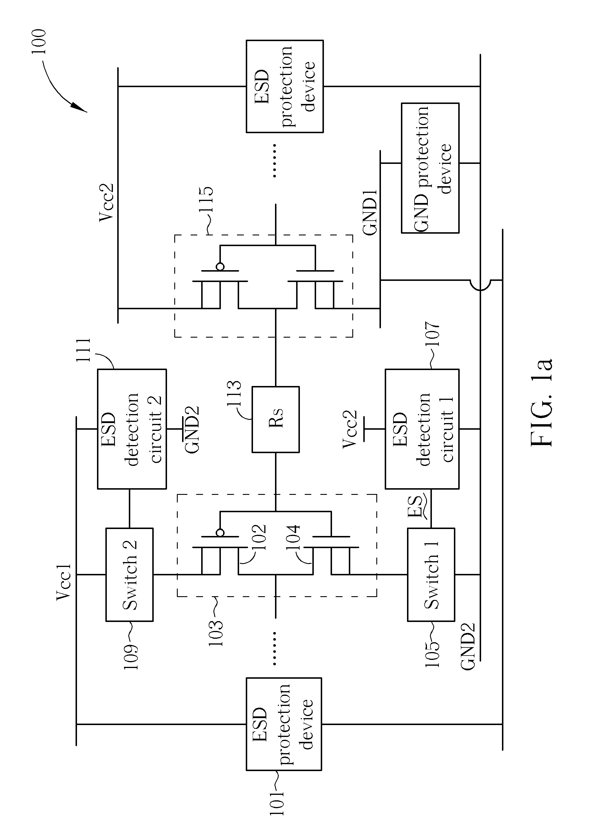 Electrostatic discharge circuit for integrated circuit with multiple power domain