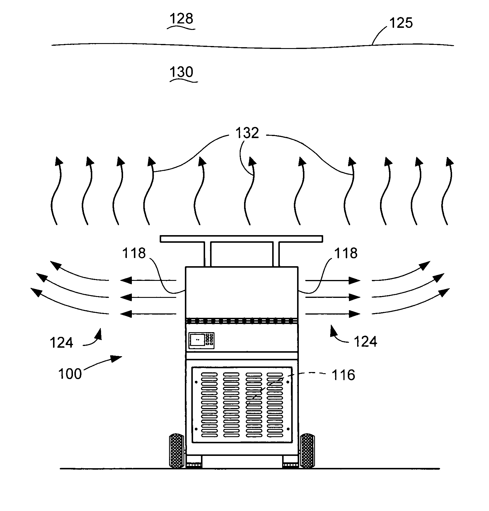 Portable thermal-stratifying space heater and powerplant package
