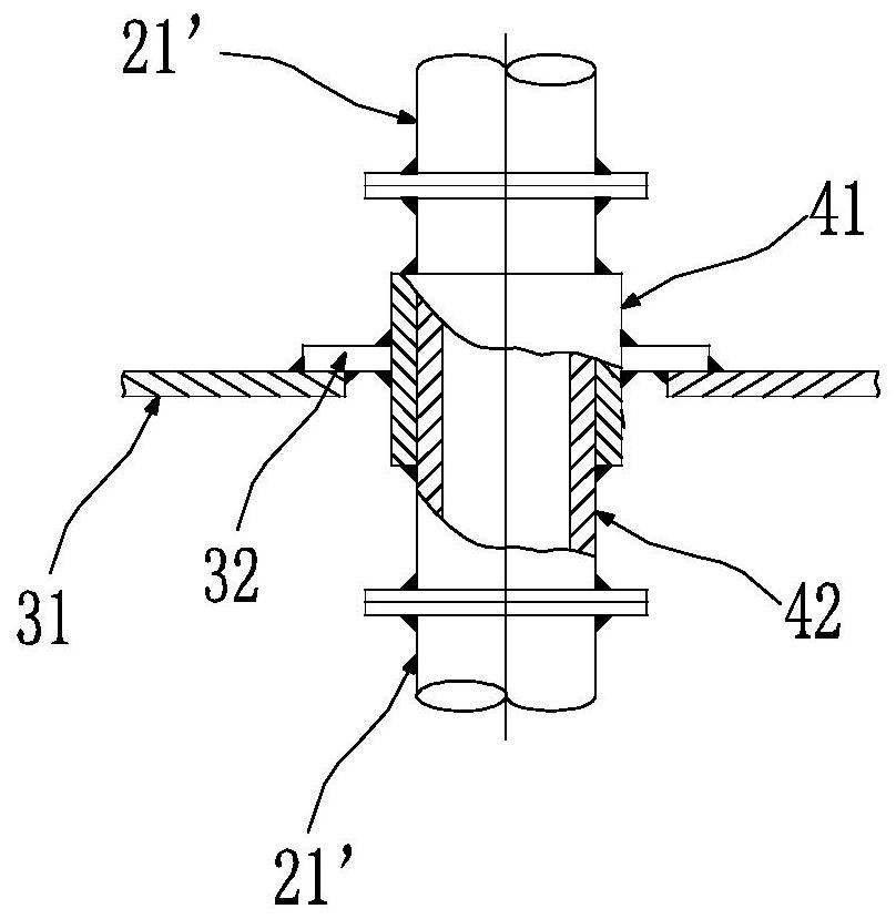 Ballast Tank Structure with Connecting Piping