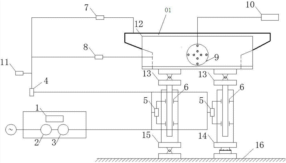 Device for performing forced shock excitation on bridge test model