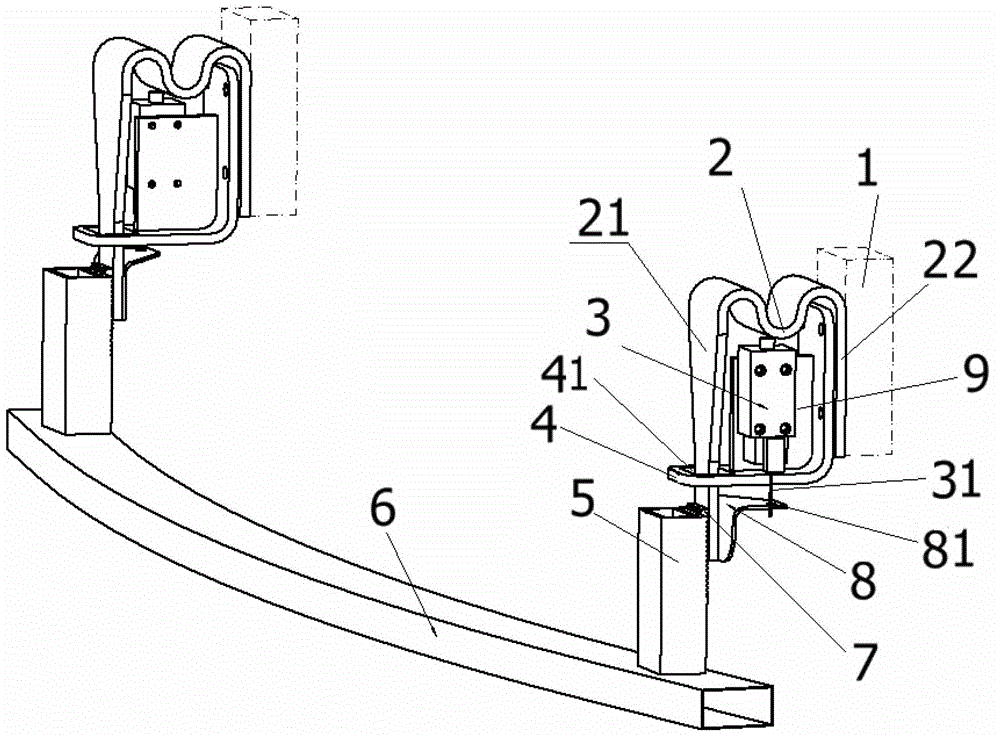 A rail vehicle contact obstacle detection device