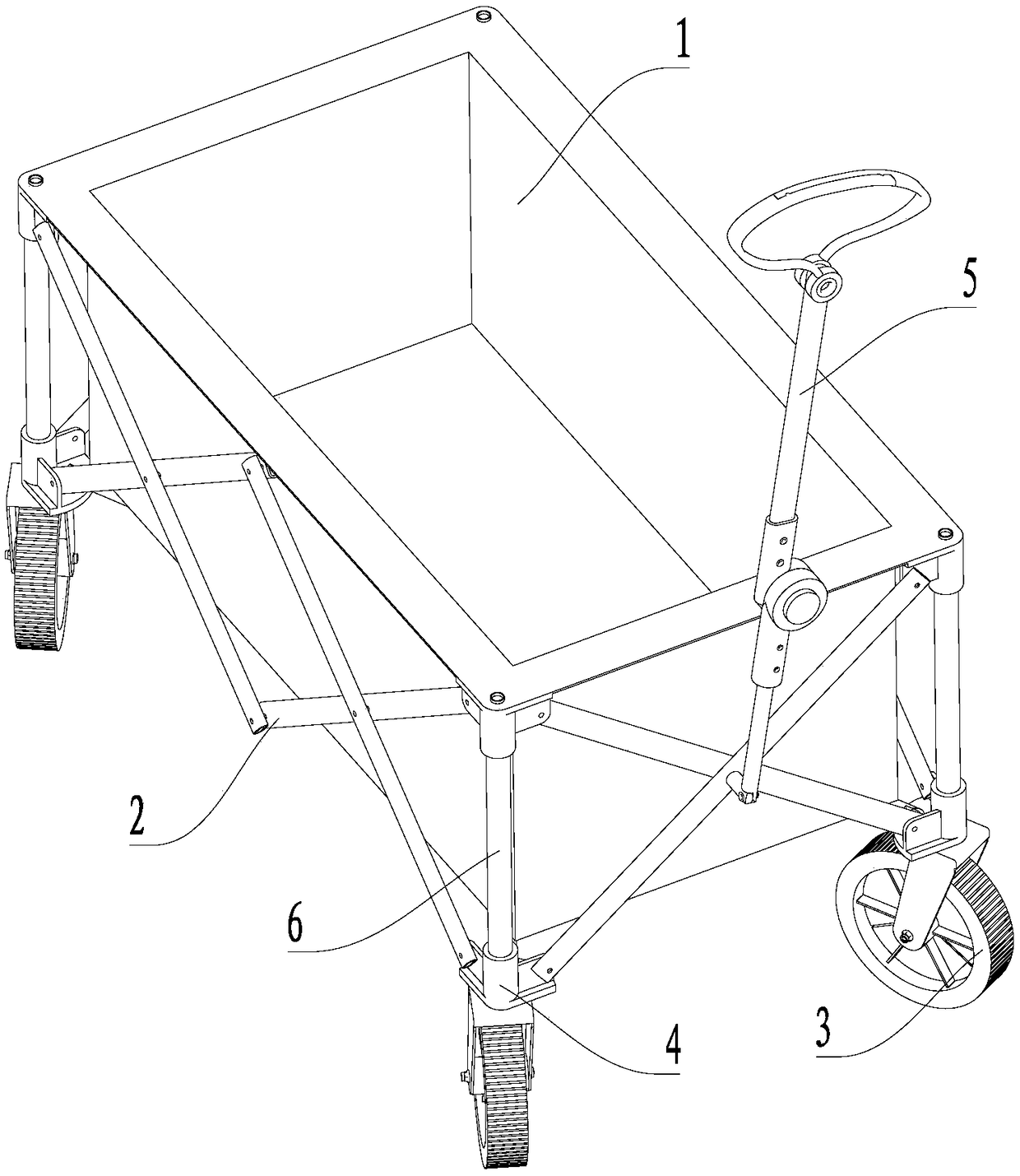 Column-head type high-degree-of-freedom folding trailer