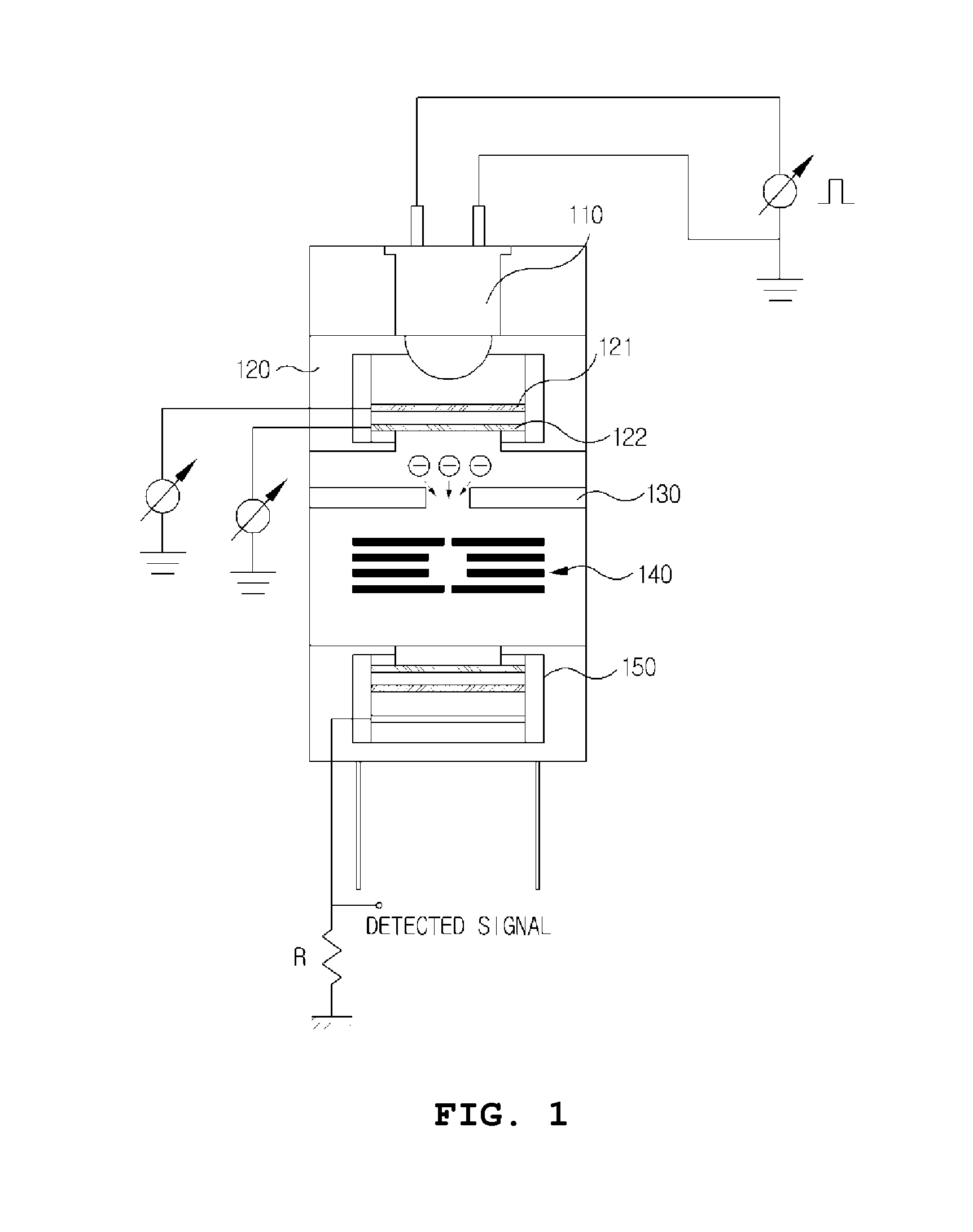 Ultraviolet diode and atomic mass analysis ionization source collecting device using ultraviolet diode and an mcp