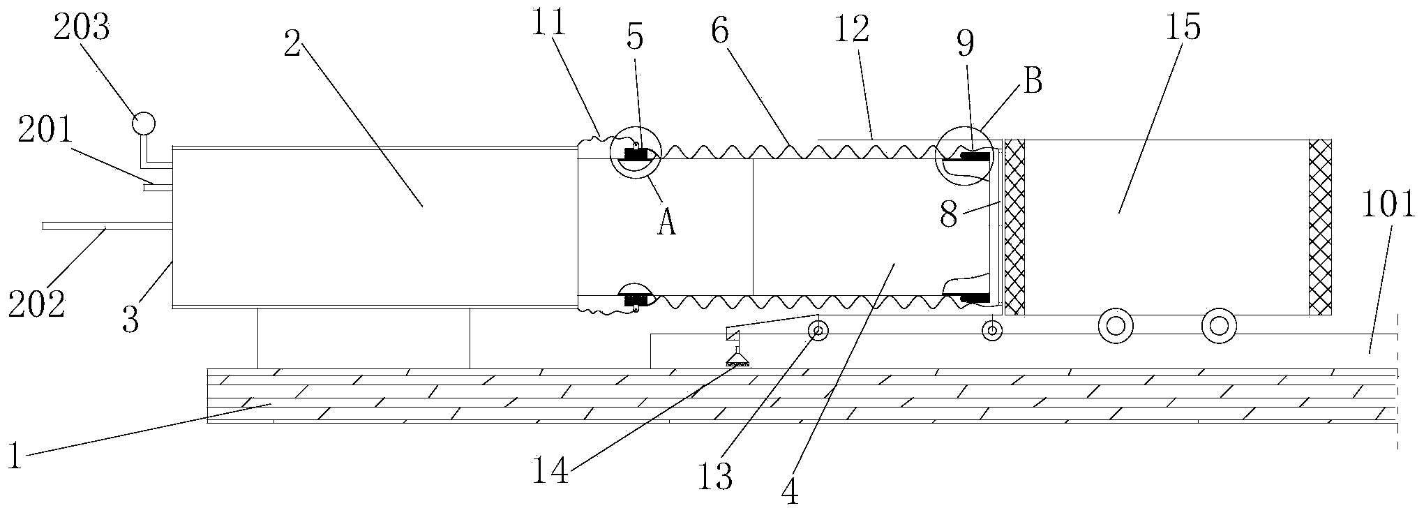 Accelerating system for collision experiment of high speed train