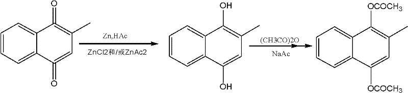 Method for synthesizing menadiol acetate