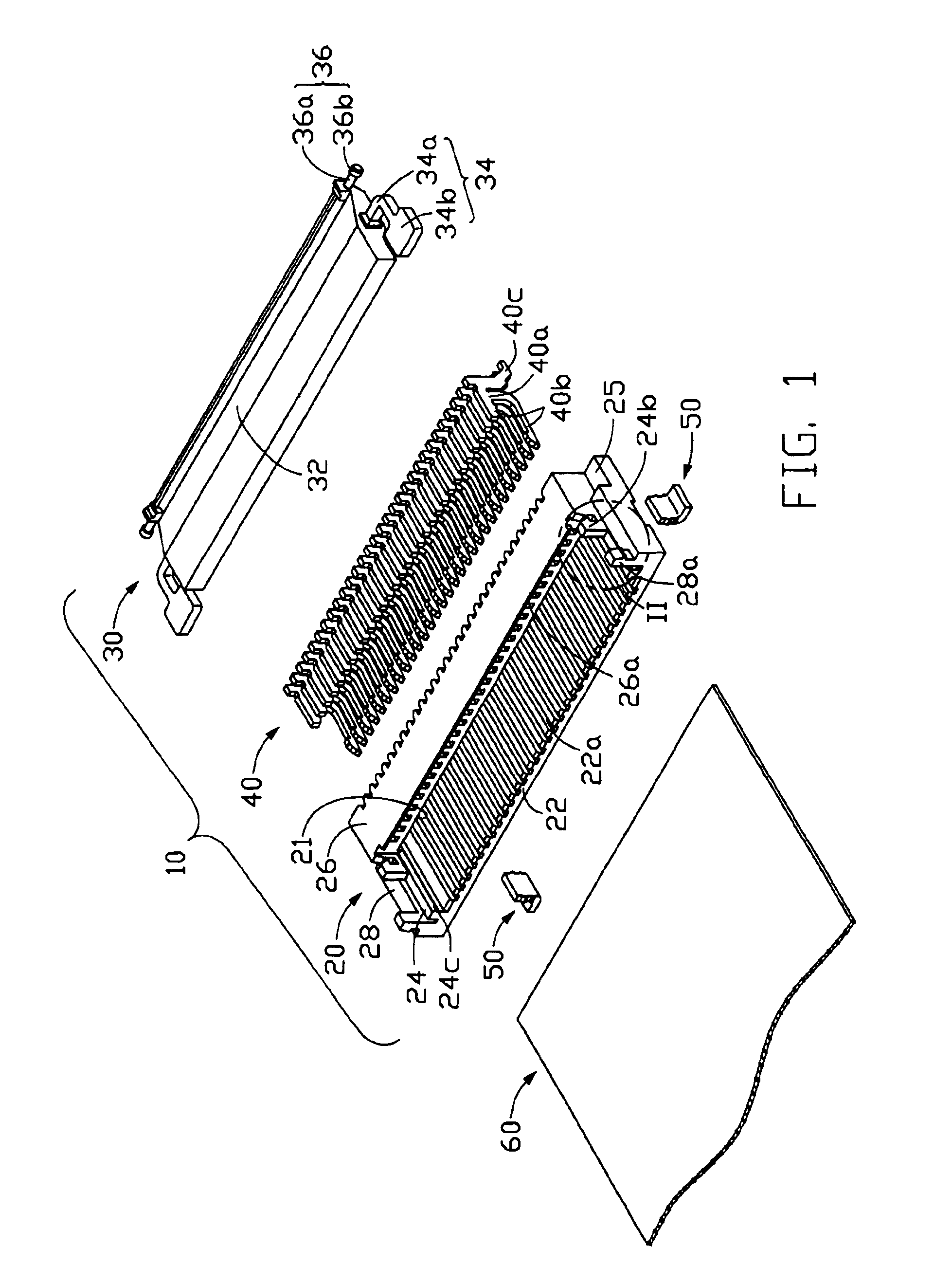 Electrical connector for flat cable