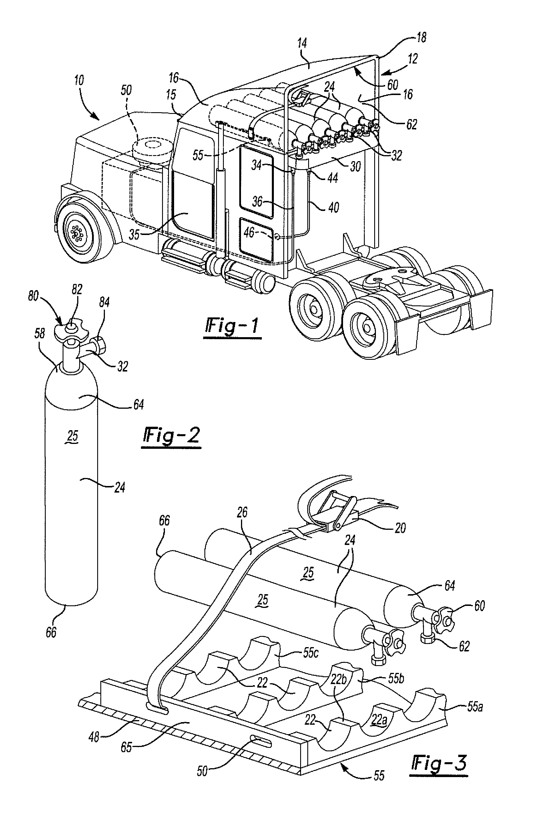 Method and apparatus for mounting cng/ang tanks to heavy trucks