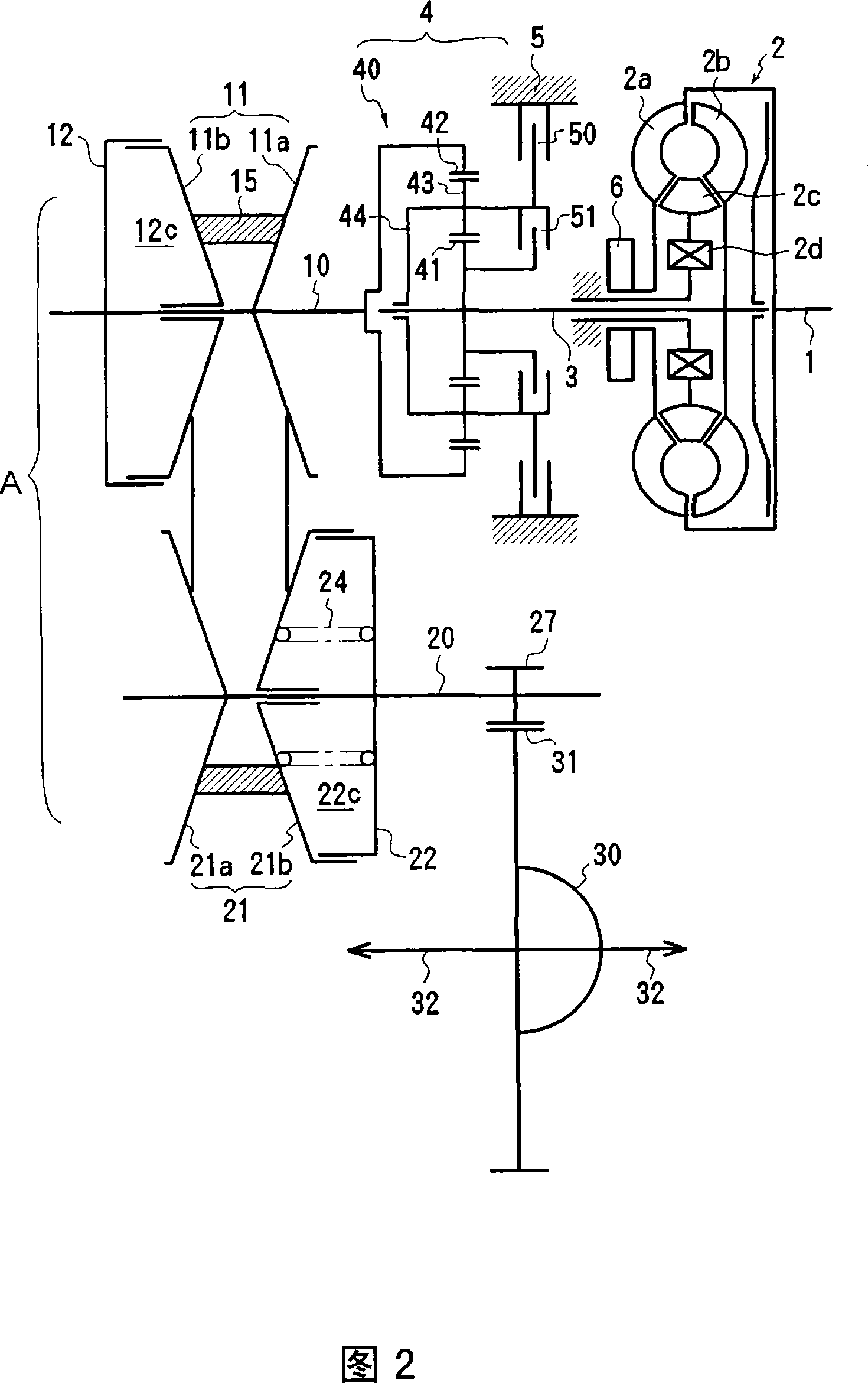 Forward-reverse switching device for stepless speed changer