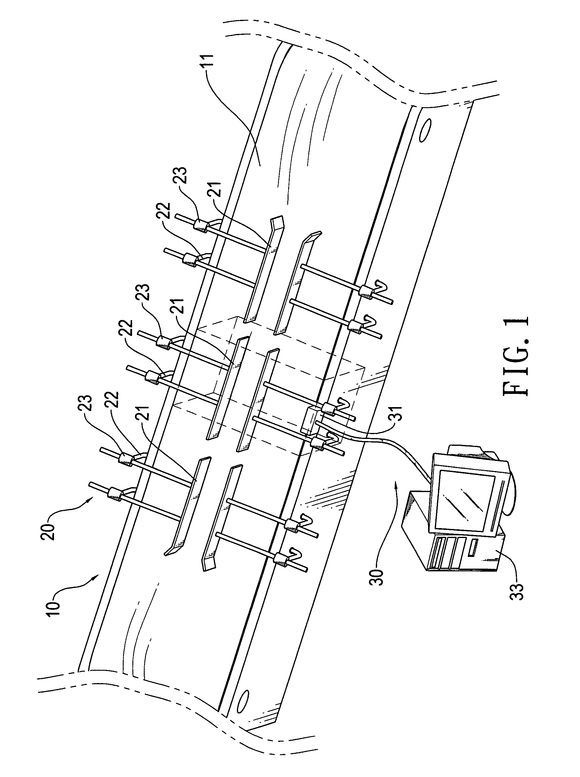 Electronic tag testing device and method