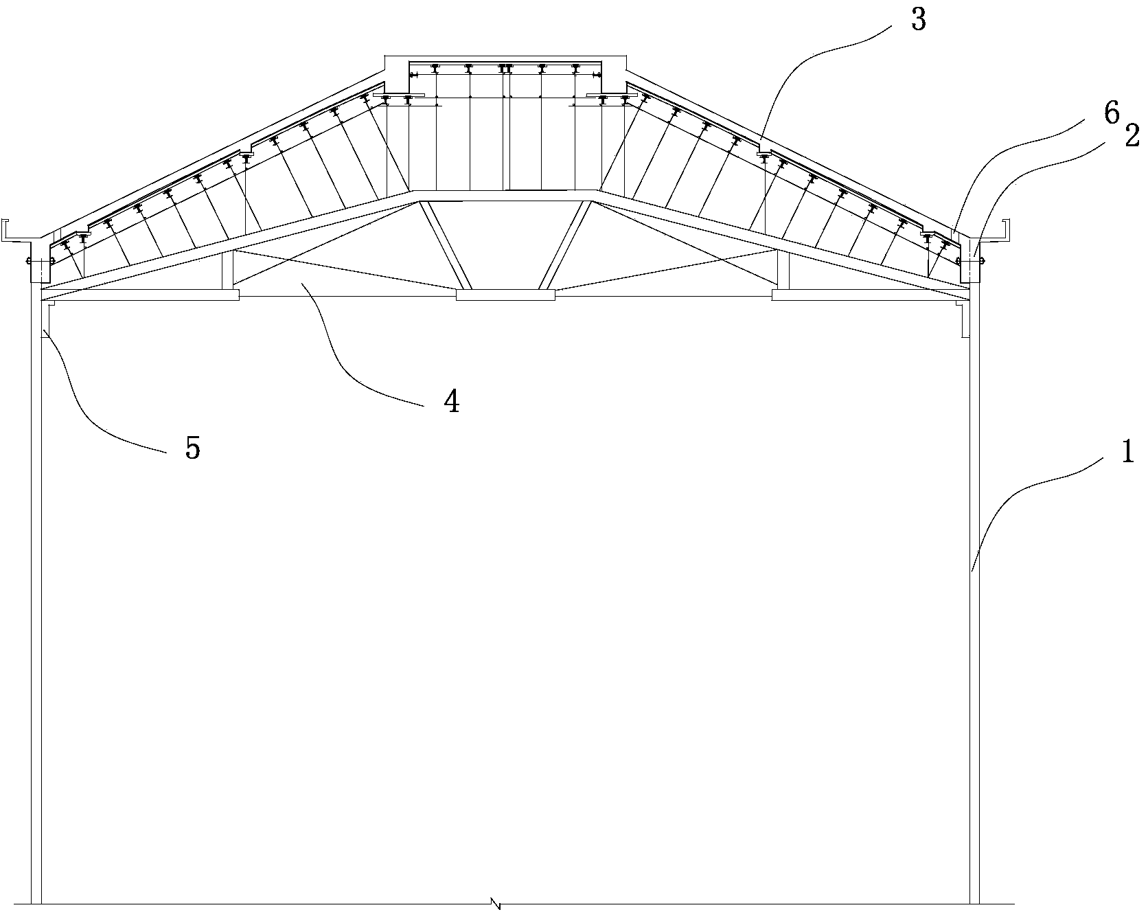 Cylindrical silo top truss platform descending system and control method of cylindrical silo top truss platform descending system
