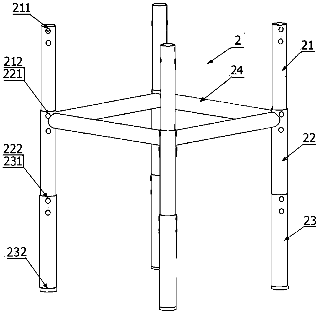 Height-adjustable safety protective shed with operation platform function