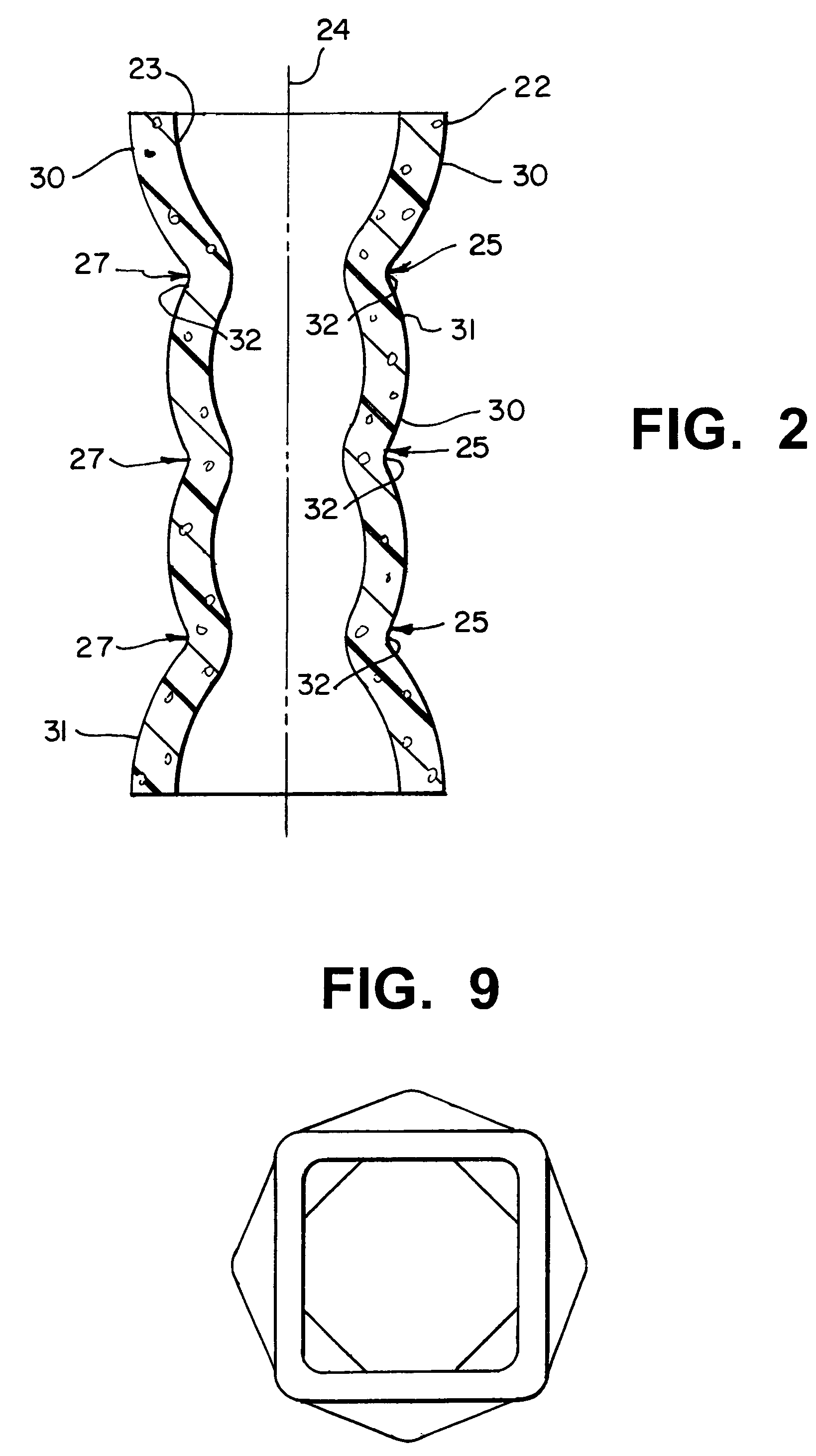 Load bearing or cushioning elements and method of manufacture