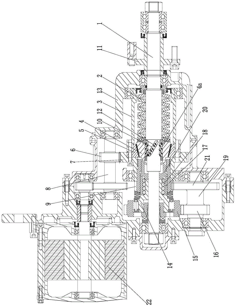 Laterally hung bow cone type two-gear self-adaption automatic speed ...