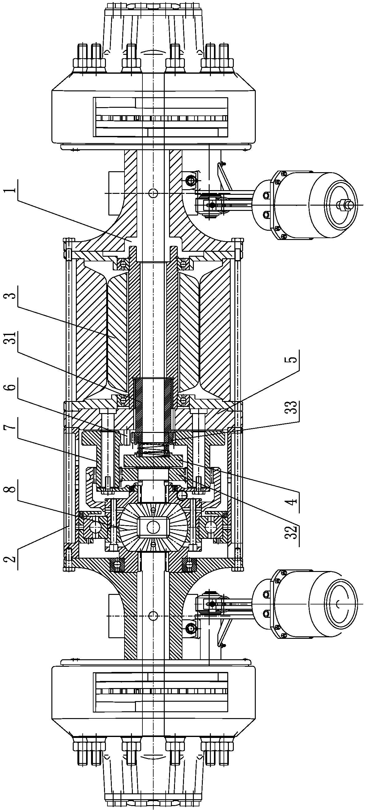 Pure electric automatic transmission integrated drive axle assembly for electric automobile