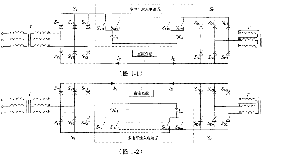 Four-quadrant multilevel current-source converter with main circuit based on thyristor
