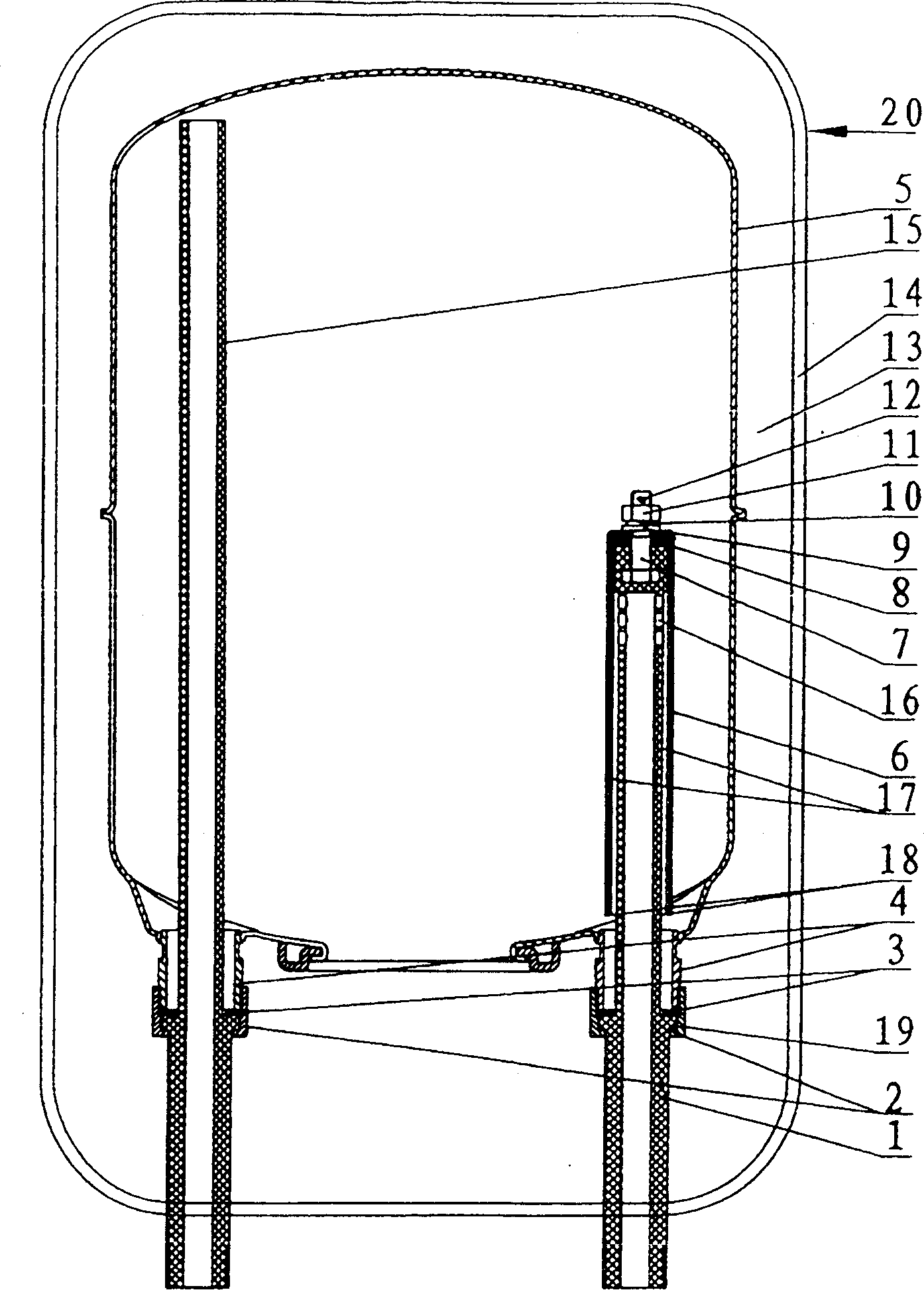 Insulative assembly and electric water heater therewith