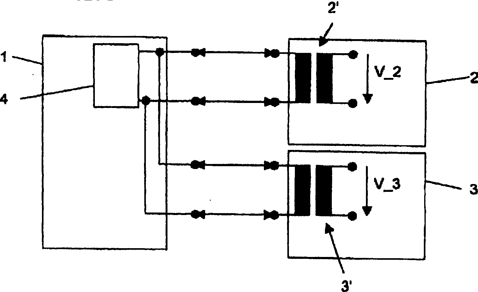Measuring device used in process technology, comprising a central power supply unit
