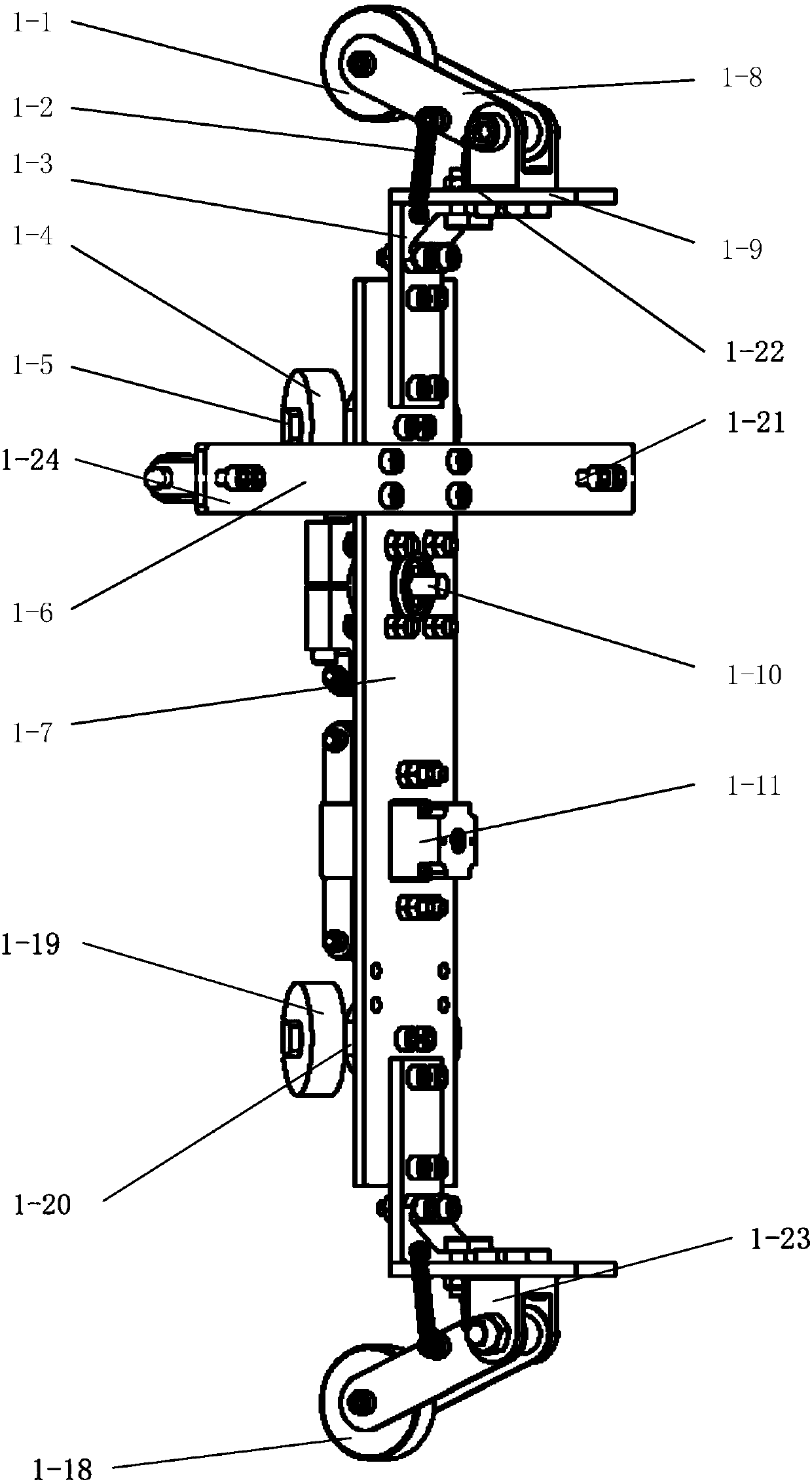 Wall climbing car specially for water cooled wall thickness measurement