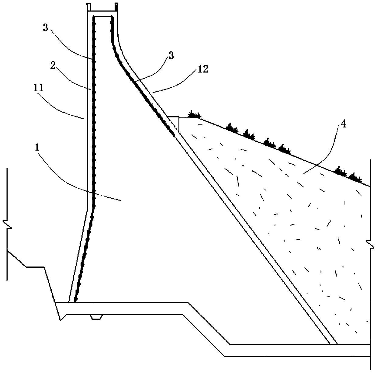 Synchronous pouring construction method of small rock-fill concrete reservoir