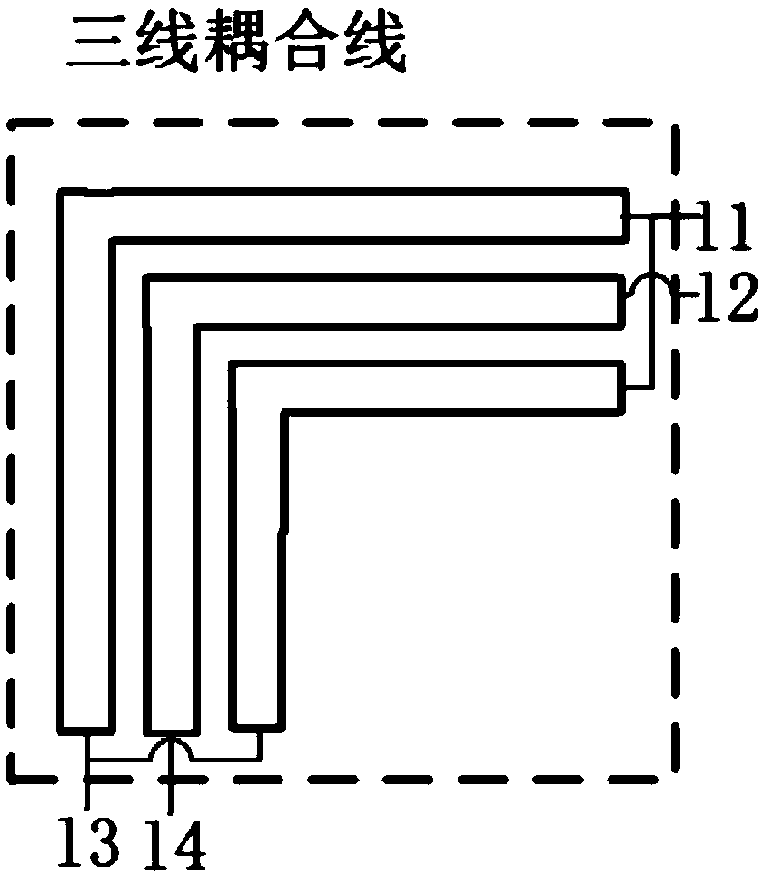 Miniaturized Lange type numerical control monolithic integrated phase shifter