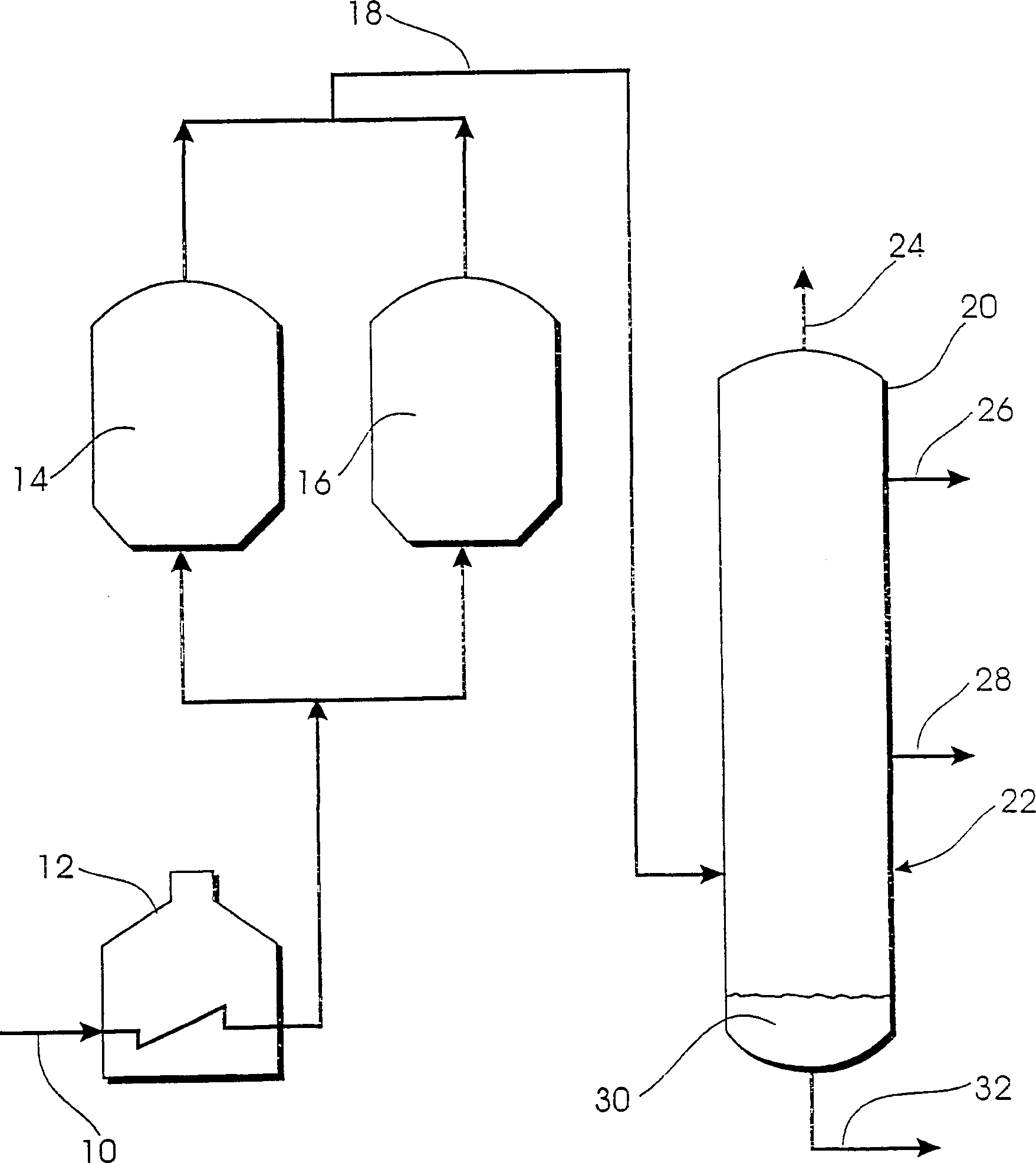 Coke drun with overhead deflector plate and method using this