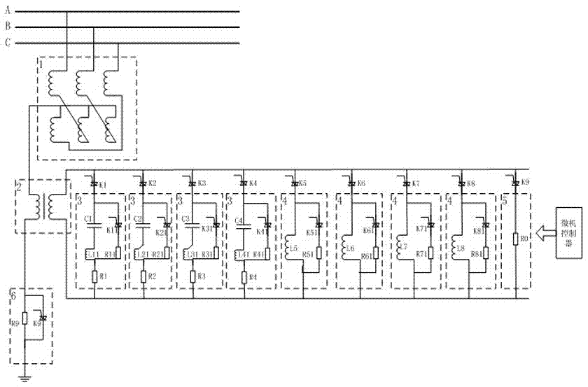 Parallel type automatic compensation apparatus for arc-suppression coil