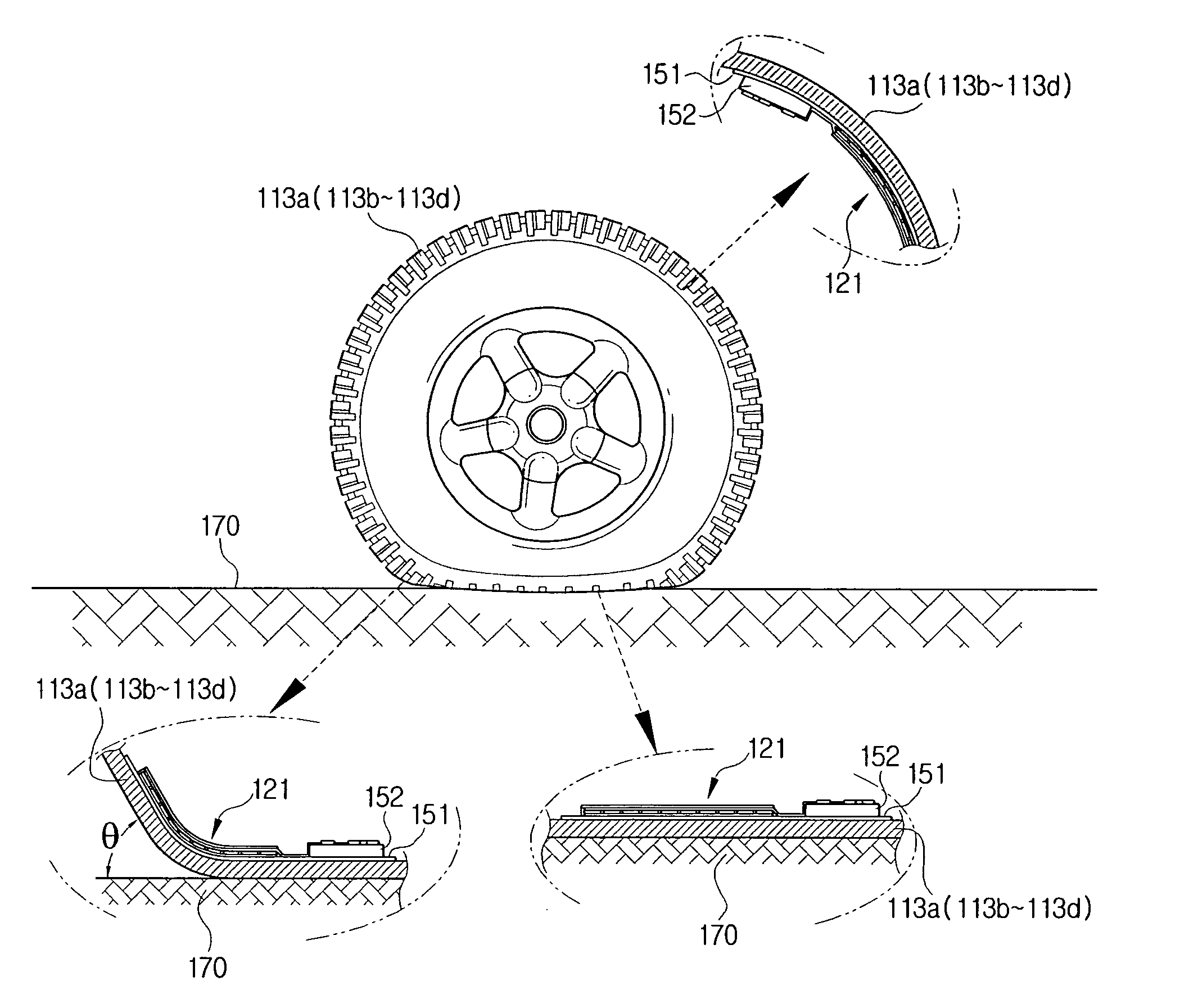 Self-powered sensing module and tire pressure monitoring system using the same