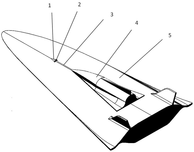 An aircraft with two-stage orbital separation and horizontal inter-stage separation and its anti-shock wave shock method