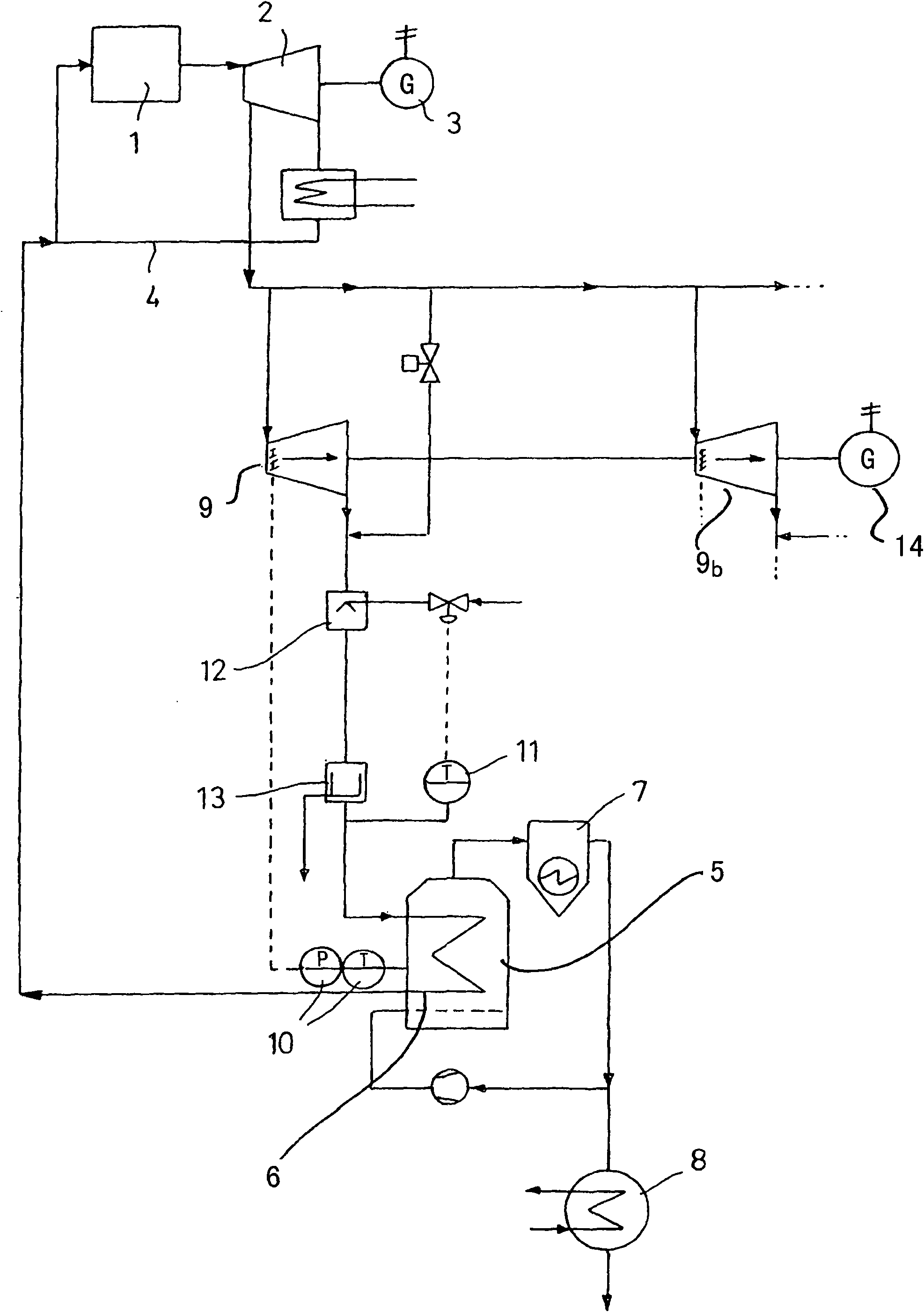 Method for operating a steam turbine power plant and also device for generating steam