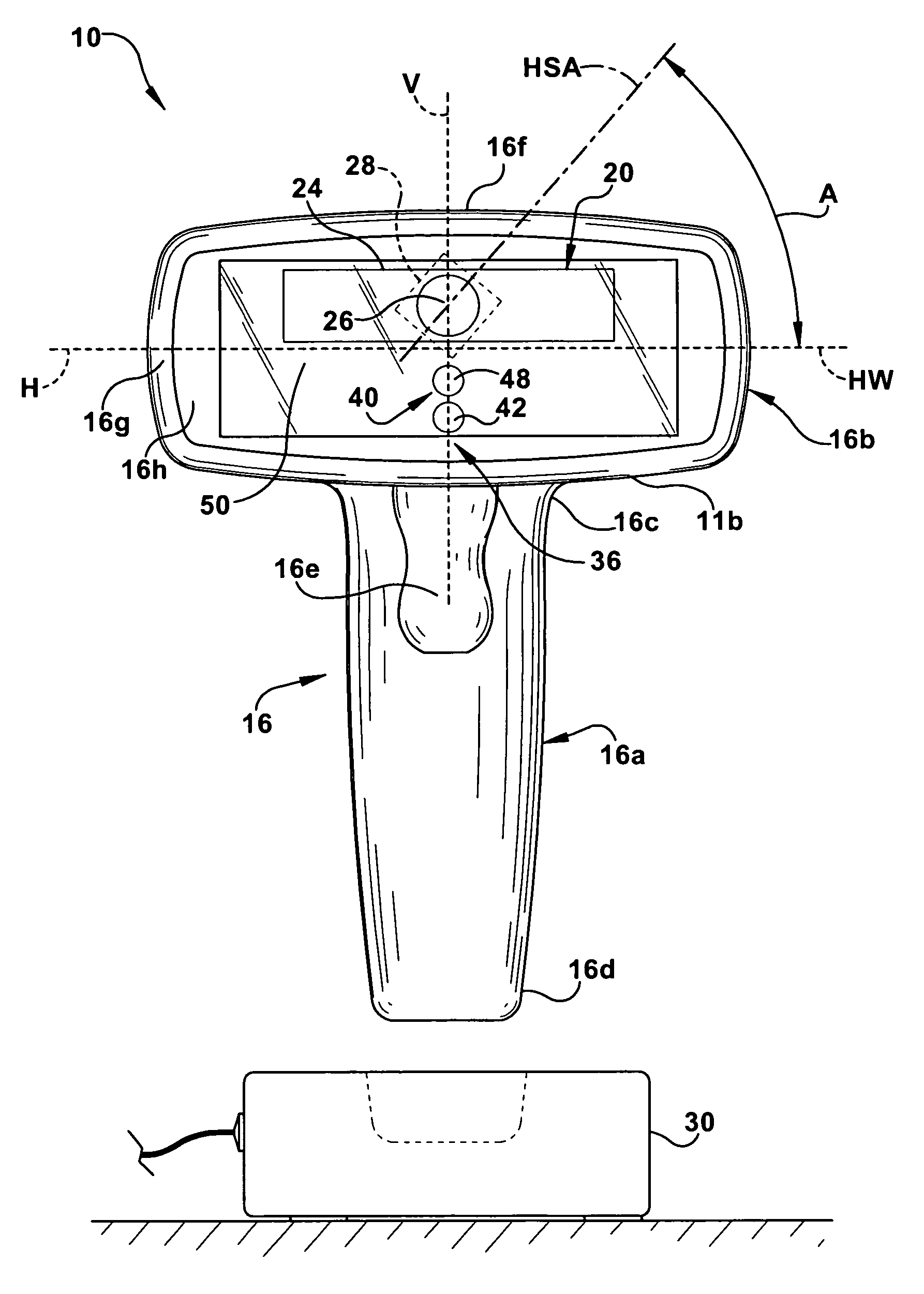 Imaging-based bar code reader with rotated photosensor array