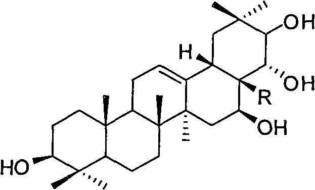 Theasapogenol derivative with anti-HIV (Human Immunodeficiency Virus) activity, preparation method and application thereof