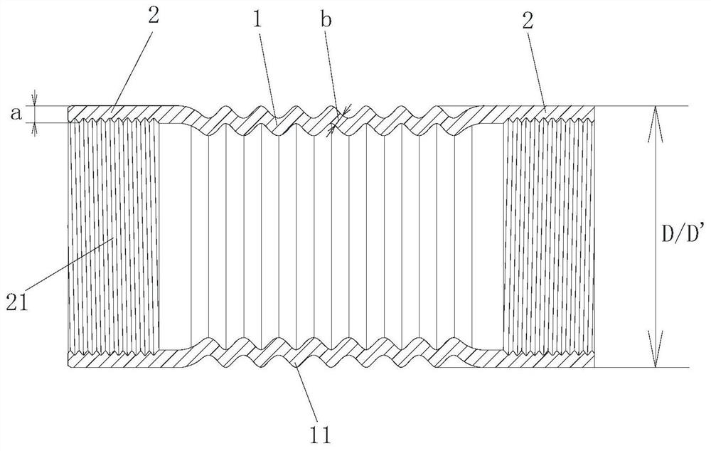 Flexible short section for relieving deformation of oil casing of oil-gas well