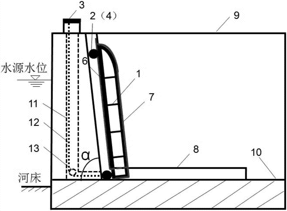 Down-horizontal-type sluice gate