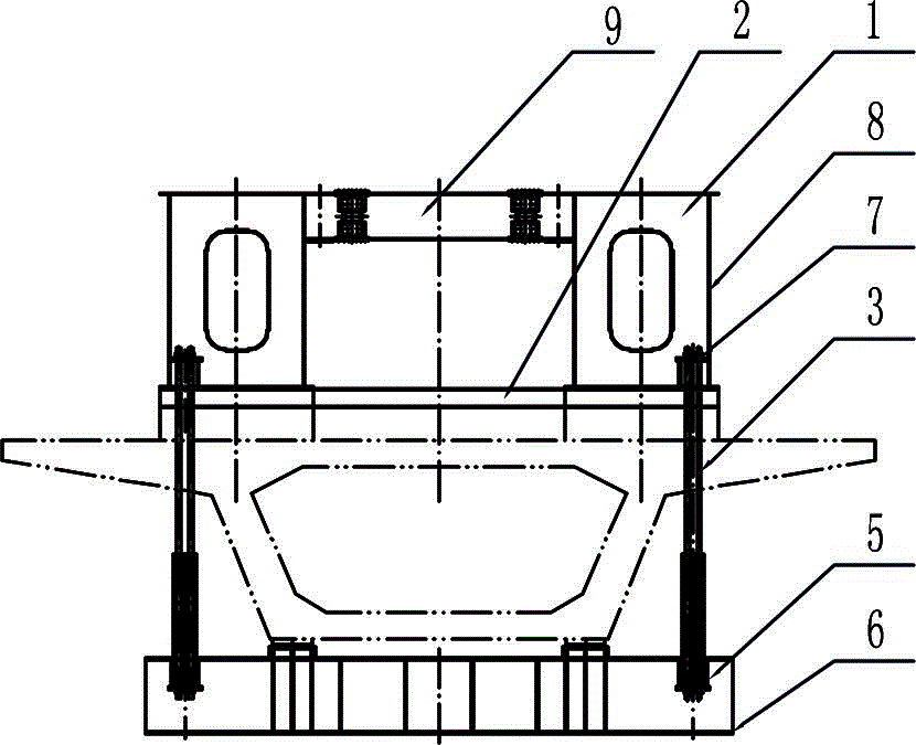 Box type bridge static loading test rack