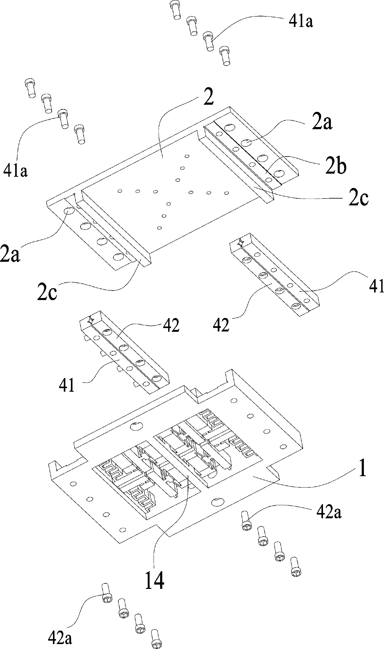 Structural integration in situ driving full displacement composite amplified piezoelectric linear stage