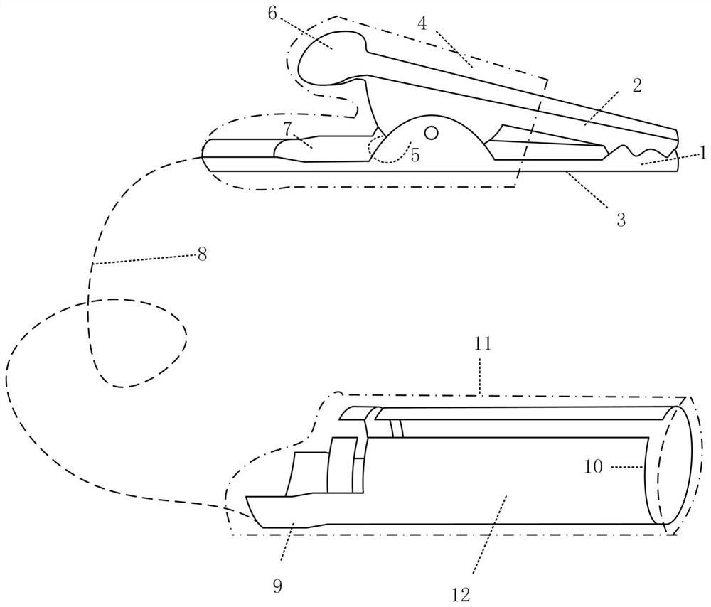 Lead electrode connecting device for experimental animal electrocardiogram