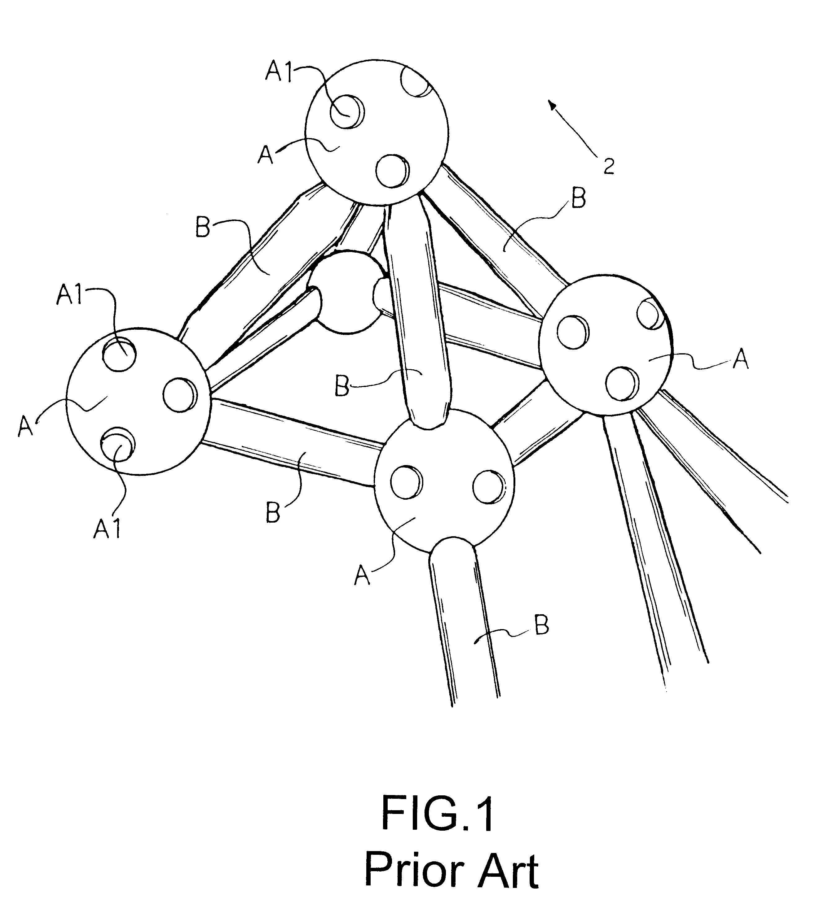 Spherical connector and supporting rod assembly
