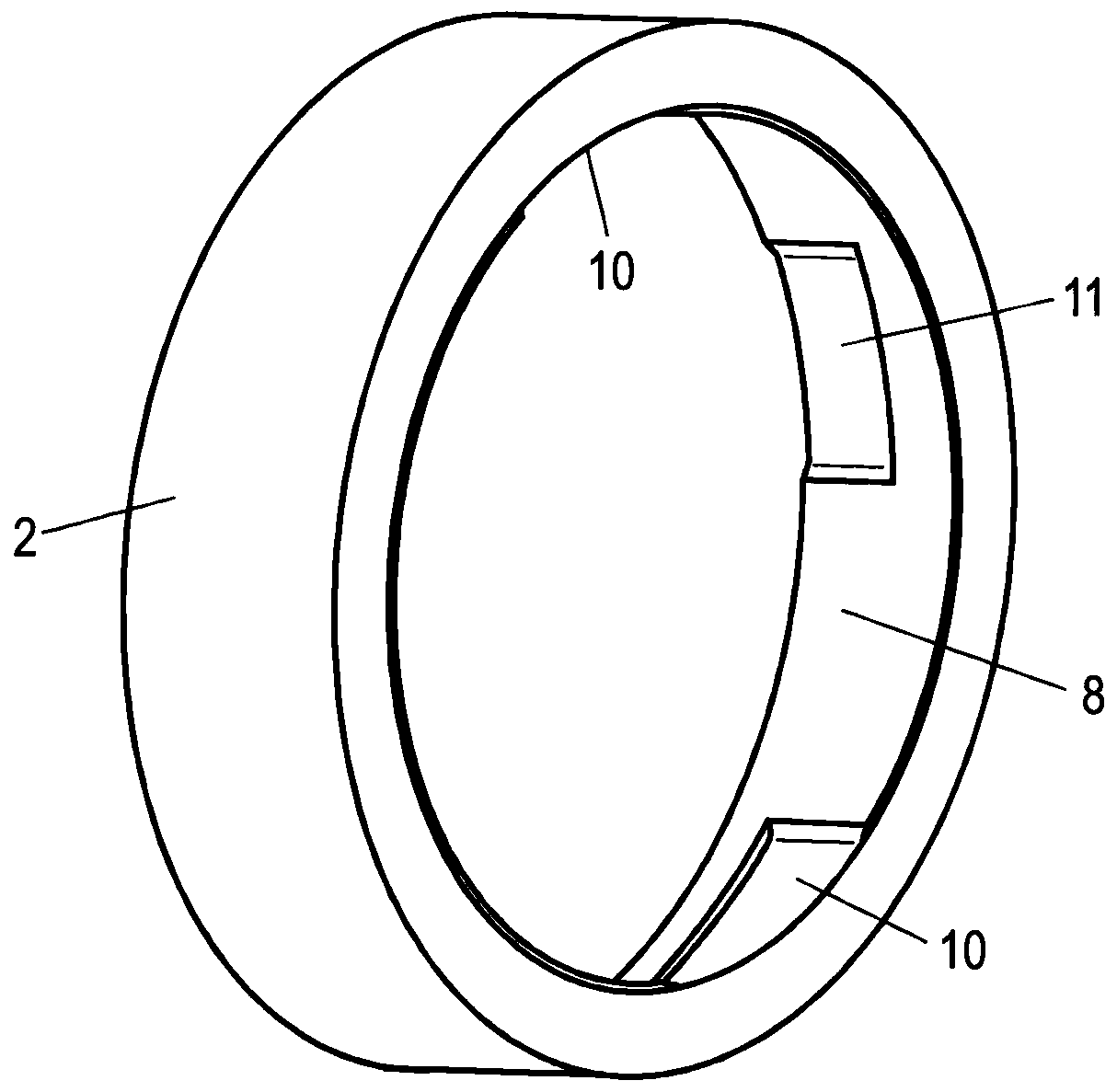 A bearing assembly and a retaining ring