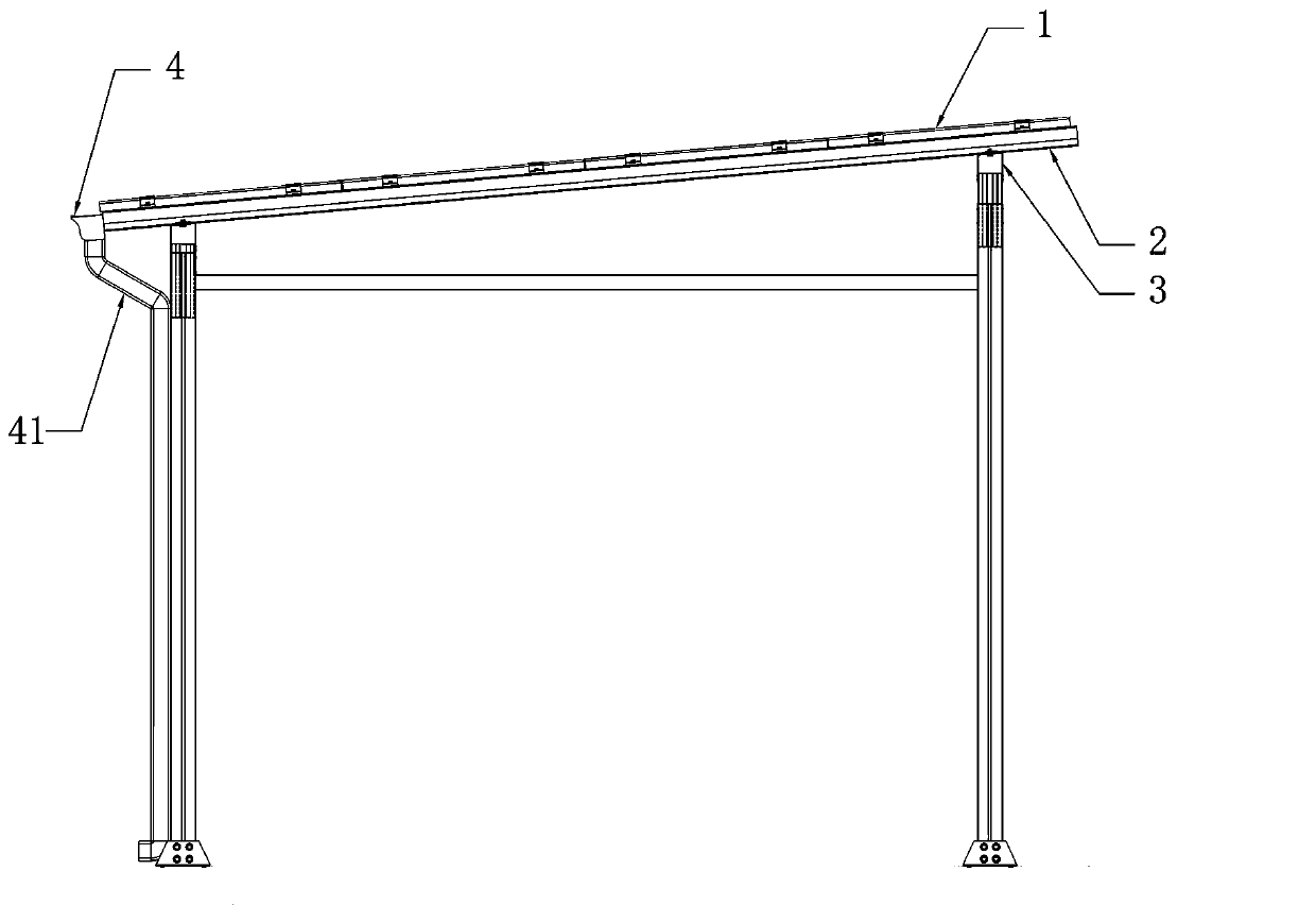 Photovoltaic support drainage structure