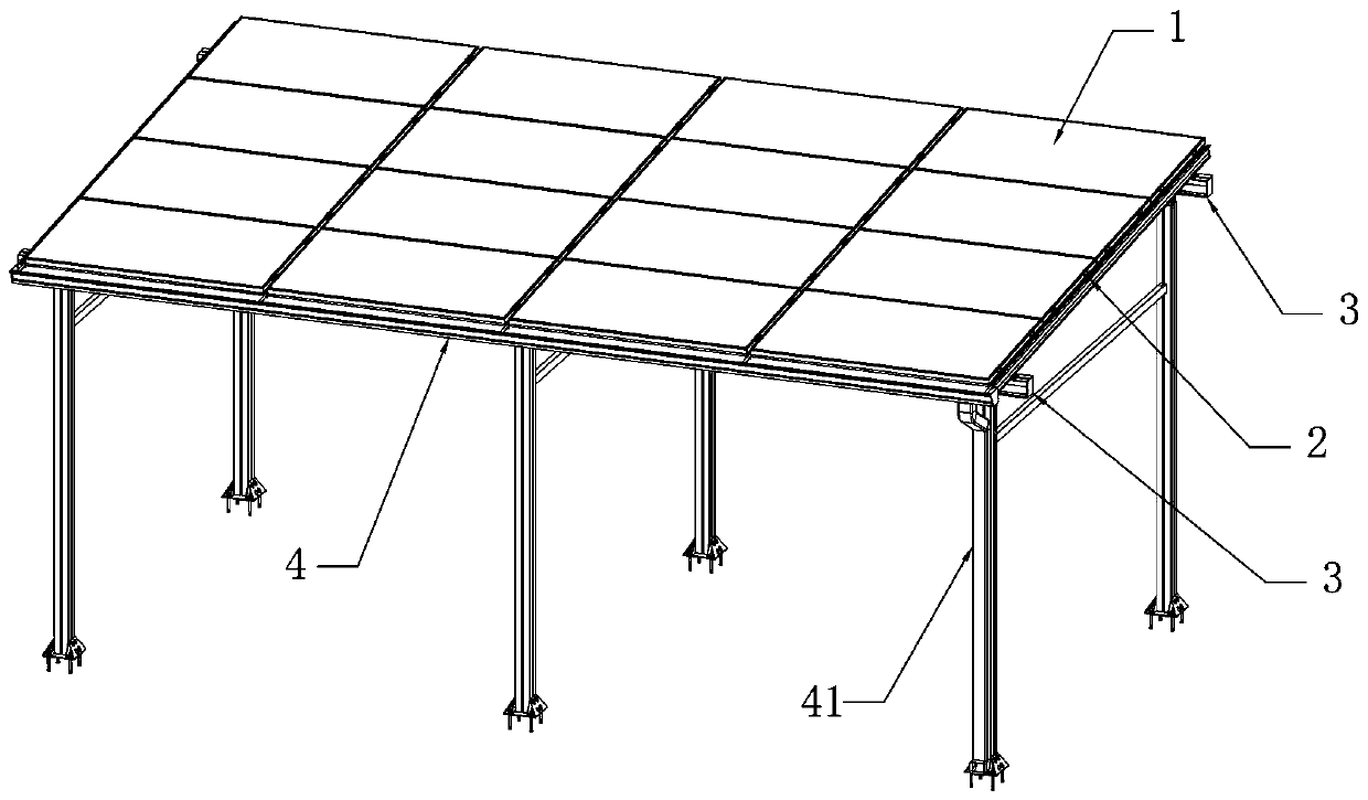 Photovoltaic support drainage structure