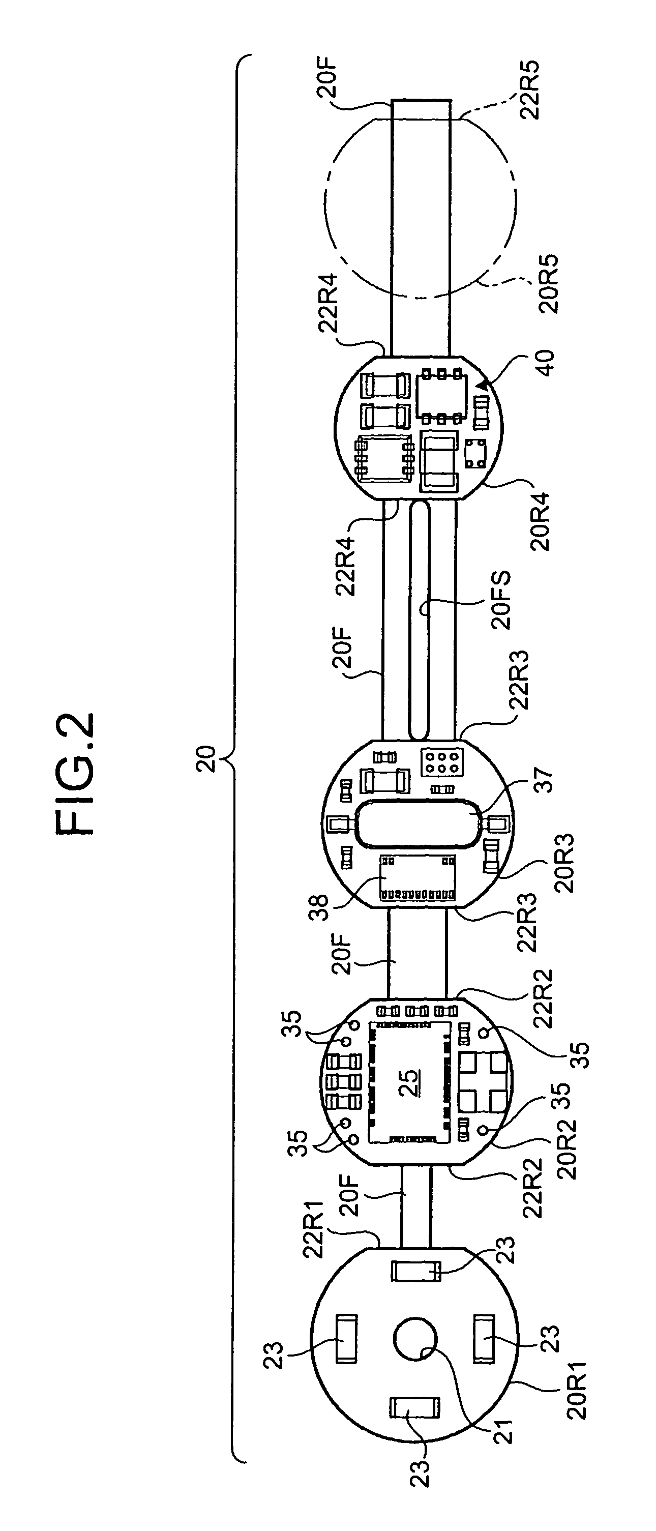 Capsule apparatus with rigid and flexible wiring board sections