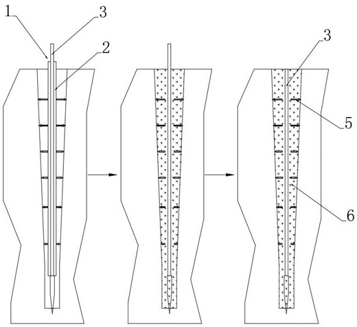 Embedded anchoring type concrete crack repairing process