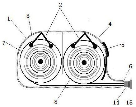 A line-drawing steel tape measure